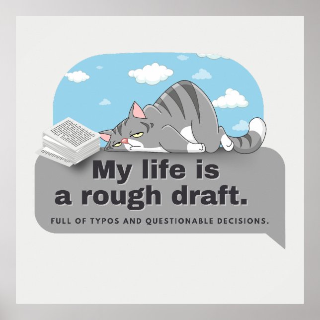 My life is a rough draught: Writer's Comic Poster (Front)