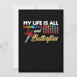 My Life Is All About Rainbow Butterfly Phlebotomy  Invitation