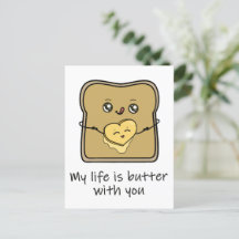 My life is better with you funny postcard