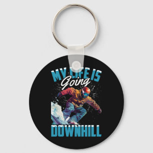 My Life Is Going Downhill - Snowboard 1 Key Ring