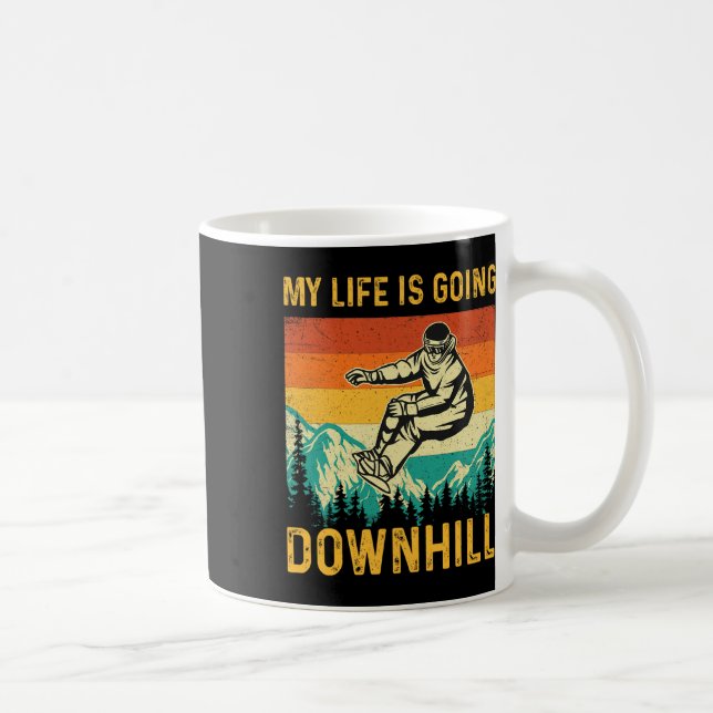 My Life Is Going Downhill - Snowboarder Snowboardi Coffee Mug (Right)