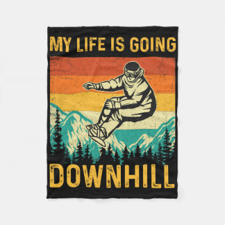 My Life Is Going Downhill - Snowboarder Snowboardi Fleece Blanket