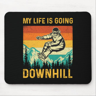 My Life Is Going Downhill - Snowboarder Snowboardi Mouse Mat