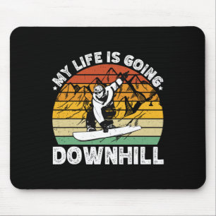 My Life Is Going Downhill Snowboarder Snowboarding Mouse Mat