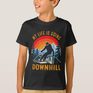 My Life Is Going Downhill Winter Snowboarding Spor T-Shirt