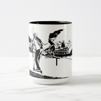 My Life is Skateboarding and Scootering Two-Tone Coffee Mug