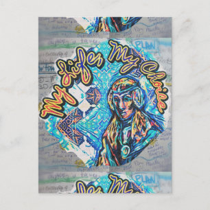 My Life, My Choice. Princess-like woman & Fractal Postcard