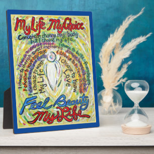 My Life, My Choice White Angel Painting Plaque
