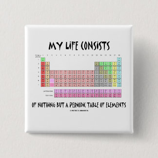 My Life Nothing But Periodic Table Of Elements 15 Cm Square Badge