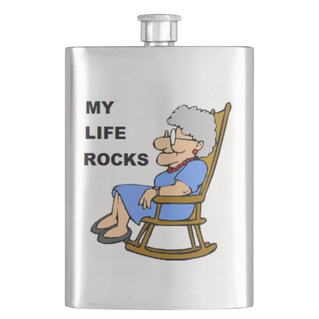 MY LIFE ROCKS HIP FLASK (Front)