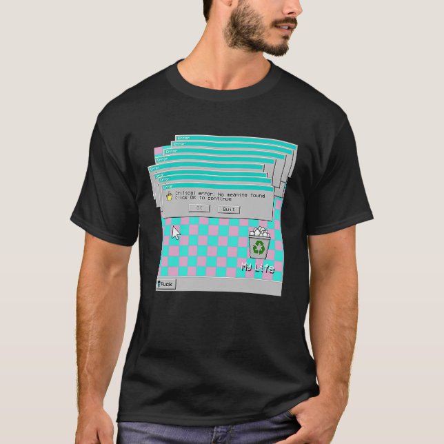 My Life Sad and Depressed 90s Vaporwave Aesthetic T-Shirt (Front)
