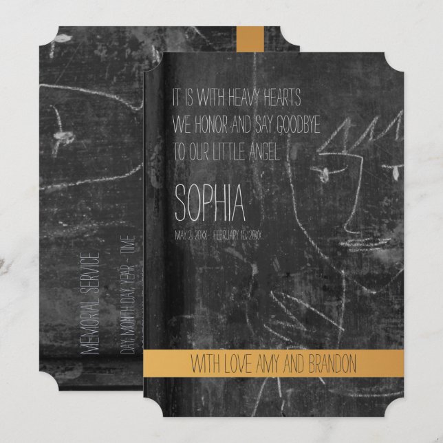 My Little Angel Kids Funeral Announcement (Front/Back)