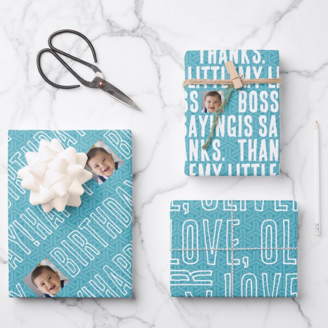 My Little Boss | Thank you message Wrapping Paper Sheet (Front)