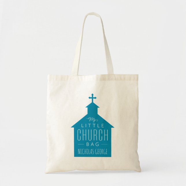 My little church bag blue kid's tote (Front)