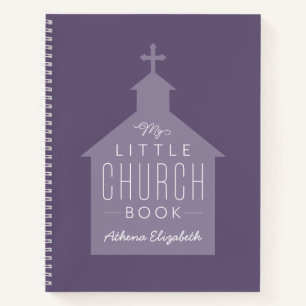My little church book purple personalised notebook