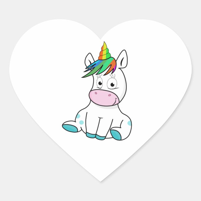 My little cute Unicorn Heart Sticker (Front)