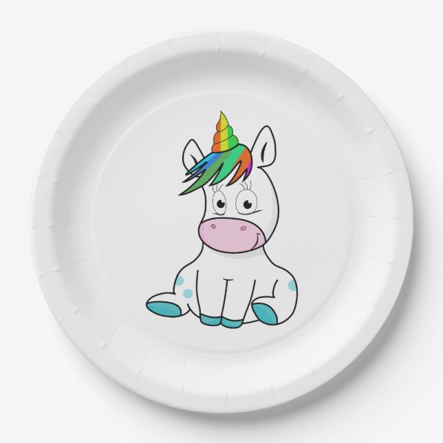 My little cute Unicorn Paper Plate (Front)