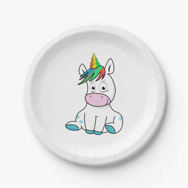 My little cute Unicorn Paper Plate (Front)