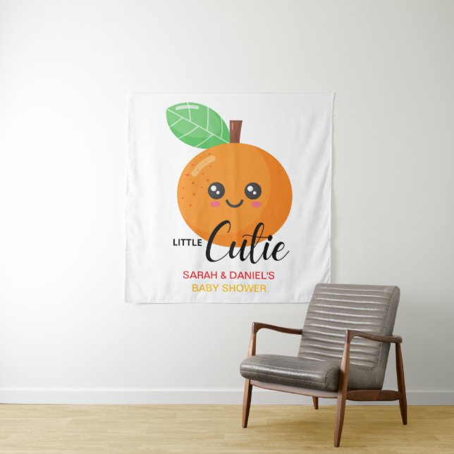 My LITTLE Cutie Clementine Orange Baby  Tapestry (In Situ)
