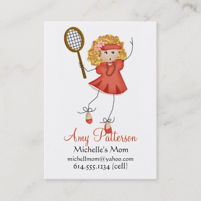 My Little Future Tennis Player Mummy Cards (Front)