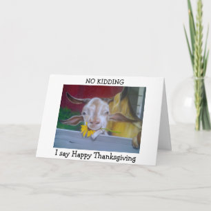 MY LITTLE GOAT SAYS "HAPPY THANKSGIVING" HOLIDAY CARD