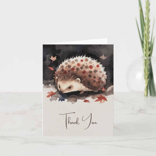 My little hedgehog friend "Dwergerl" own text Thank You Card (Front)