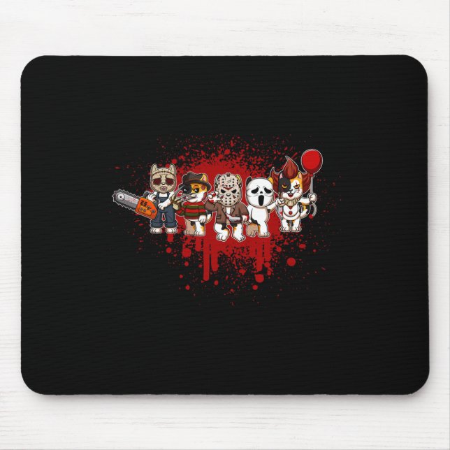 My Little Horror Crew - Halloween Calico Cat  Mouse Mat (Front)