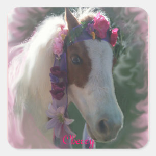 My Little horse Cherry w/flowers square sticker