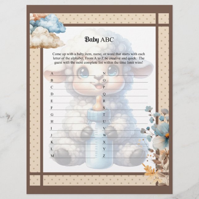 My Little Lamb_  Baby ABC Race Game Custom Letterhead (Front)