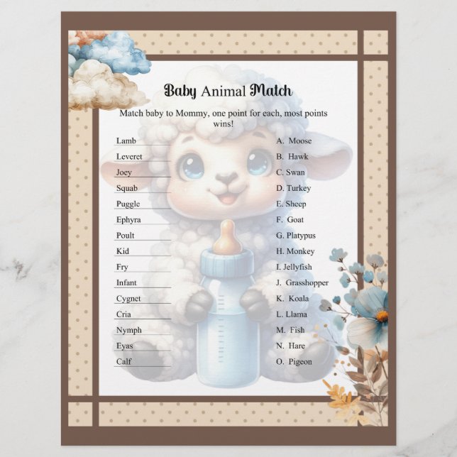 My Little Lamb_ Baby Animal Match Custom Letterhead (Front)
