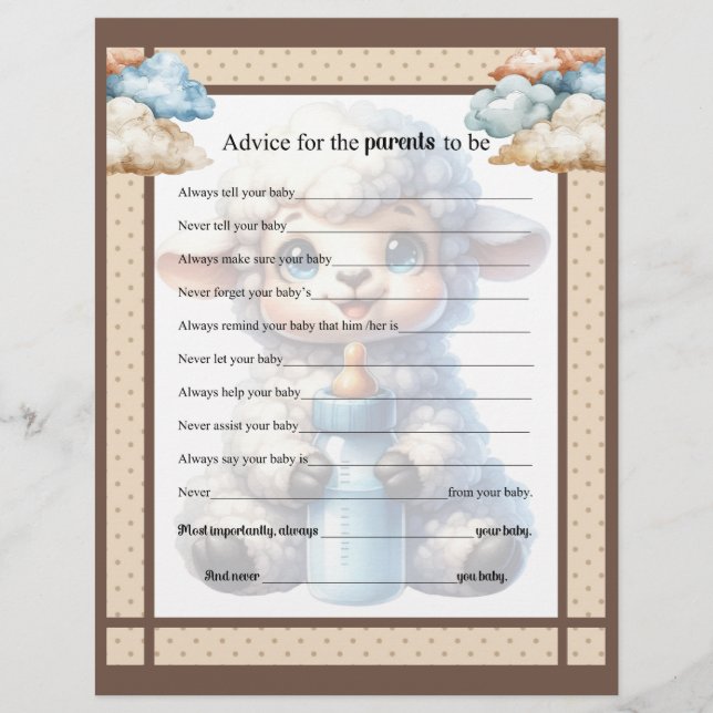 My Little Lamb _Parent Advice Custom Letterhead (Front)
