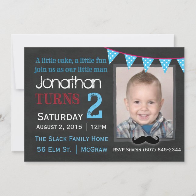 My Little Man Birthday Invitation (Front)