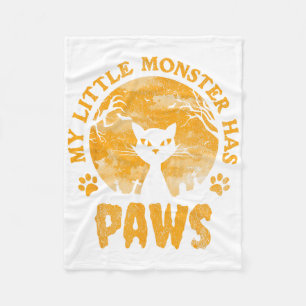 My Little Monster Has Paws Spooky Cat Fleece Blanket