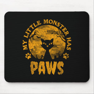 My Little Monster Has Paws Spooky Cat Mouse Mat