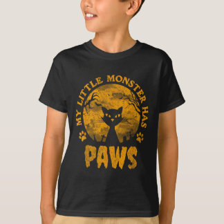 My Little Monster Has Paws Spooky Cat T-Shirt