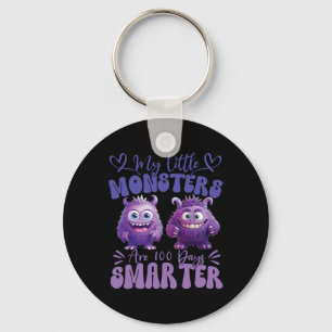 My Little Monsters Are 100 Days Smarter Cute Fluff Key Ring