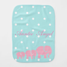 My little polka-dot elephant baby burp cloth