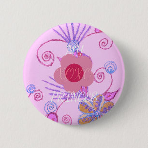 My Little Princess: Baby Pink Vector Inspirational 6 Cm Round Badge