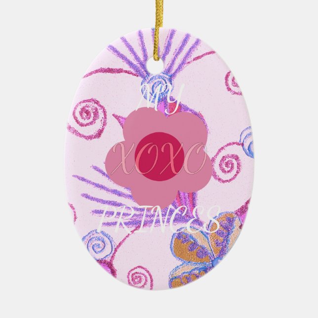 My Little Princess: Baby Pink Vector Inspirational Ceramic Tree Decoration (Front)