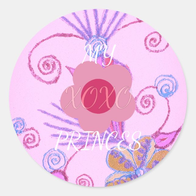 My Little Princess: Baby Pink Vector Inspirational Classic Round Sticker (Front)