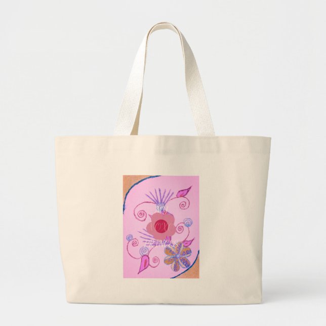 My Little Princess: Baby Pink Vector Inspirational Large Tote Bag (Front)