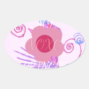 My Little Princess: Baby Pink Vector Inspirational Oval Sticker
