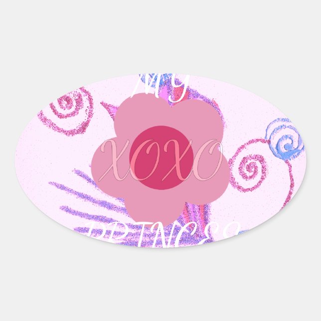 My Little Princess: Baby Pink Vector Inspirational Oval Sticker (Front)