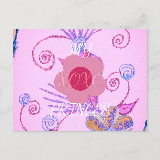 My Little Princess: Baby Pink Vector Inspirational Postcard (Front)