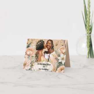 My Little Sister Wedding Day Card