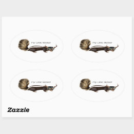 My Little Stinker Customisable Oval Skunk Stickers