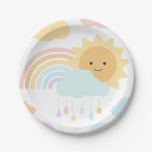 My Little Sunshine Rainbows & Clouds Party Plate