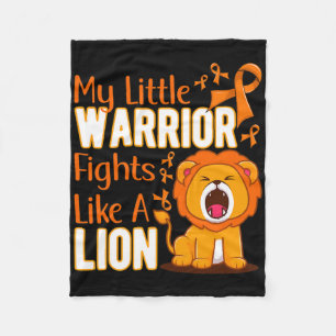 My Little Warrior Fights Like A Lion Leukaemia Awa Fleece Blanket