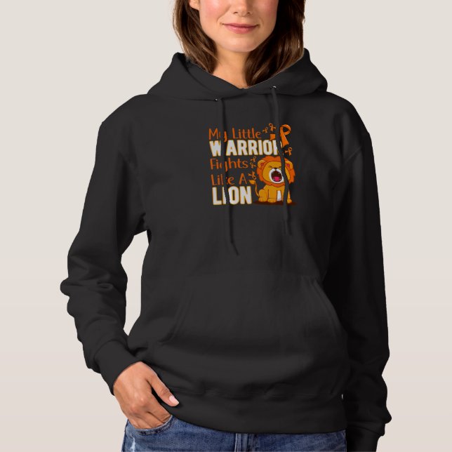 My Little Warrior Fights Like A Lion Leukaemia Awa Hoodie (Front)