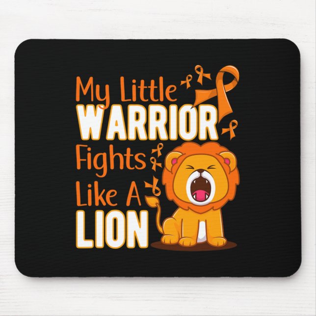 My Little Warrior Fights Like A Lion Leukaemia Awa Mouse Mat (Front)